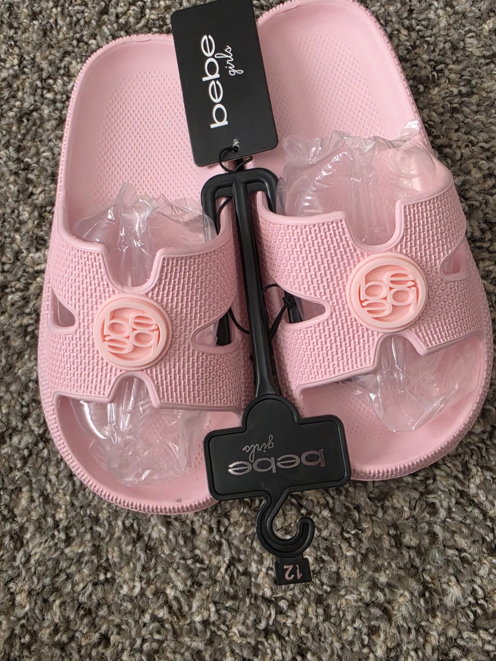 bebe Girls Pink Slide Sandals